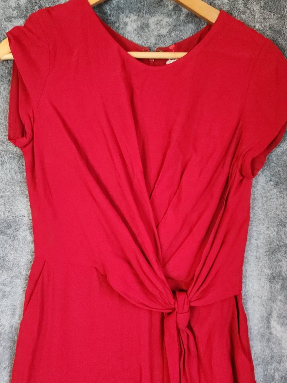 Anthropologie Maeve Red Grier Midi Jumpsuit Wide Leg Twist Tie Front Size 2 EUC - Picture 3 of 12
